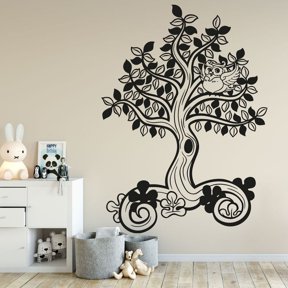 Wandtattoo Baum mit Eule für das Kinderzimmer – verspielte Dekoidee - Sunnywall - Individualität trifft Design