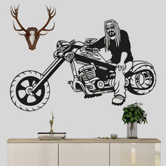 Wandtattoo Biker Chopper Fahrer Cooler Motorradfahrer mit Bandana - Sunnywall - Individualität trifft Design