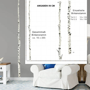 Wandtattoo Birkenstamm Zauberhafter Birkenhain für natürliche Wandgestaltung - Sunnywall - Individualität trifft Design