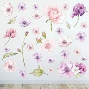 Wandtattoo Blumen Kinderzimmer Wandaufkleber Set – Florale Wanddeko - Sunnywall - Individualität trifft Design