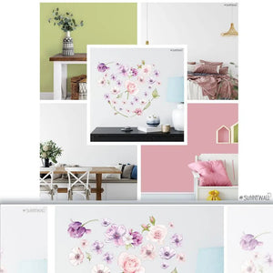 Wandtattoo Blumen Kinderzimmer Wandaufkleber Set – Florale Wanddeko - Sunnywall - Individualität trifft Design