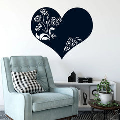 Wandtattoo Blumenherz – Romantische Blumenranke in Herzform - Sunnywall - Individualität trifft Design