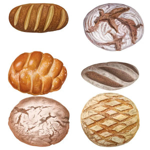 Wandtattoo Brot Set Küche – Aquarell-Aufkleber mit Backwaren für Café, Bistro & Zuhause - Sunnywall - Individualität trifft Design