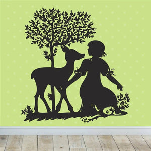 Wandtattoo Brüderchen und Schwesterchen Märchen Bookish Scherenschnitt Deko - Sunnywall - Individualität trifft Design