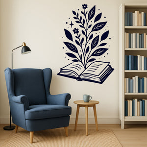 Wandtattoo Buch Pflanzen – Dekoration für Leseratten und Bookish-Liebe - Sunnywall - Individualität trifft Design