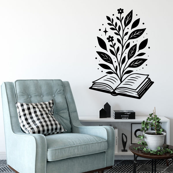 Wandtattoo Buch Pflanzen – Dekoration für Leseratten und Bookish-Liebe - Sunnywall - Individualität trifft Design