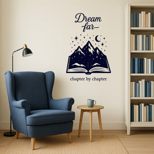 Wandtattoo Buch Spruch – Dream far Chapter by Chapter für Bookish-Deko - Sunnywall - Individualität trifft Design