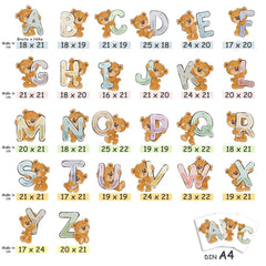 Wandtattoo Buchstaben Bären ABC – Wunschname aus A-Z für Kinderzimmer in A6 oder A4 - Sunnywall - Individualität trifft Design