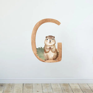 Wandtattoo Buchstaben Waldtiere – Alphabet Aufkleber für Wand & Tür - Sunnywall - Individualität trifft Design