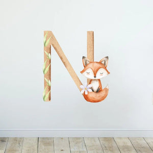 Wandtattoo Buchstaben Waldtiere – Alphabet Aufkleber für Wand & Tür - Sunnywall - Individualität trifft Design