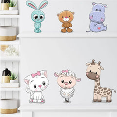 Wandtattoo Cartoon Tiere Hase Katze Schaf & Co. – Kinderzimmer Wandaufkleber – Sunnywall Sticker Set - Sunnywall - Individualität trifft Design