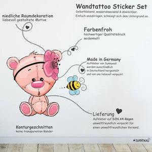 Wandtattoo Cartoon Tiere – Hund, Eule, Igel & Co. – Kinderzimmer Wandaufkleber – Sunnywall Sticker Set - Sunnywall - Individualität trifft Design