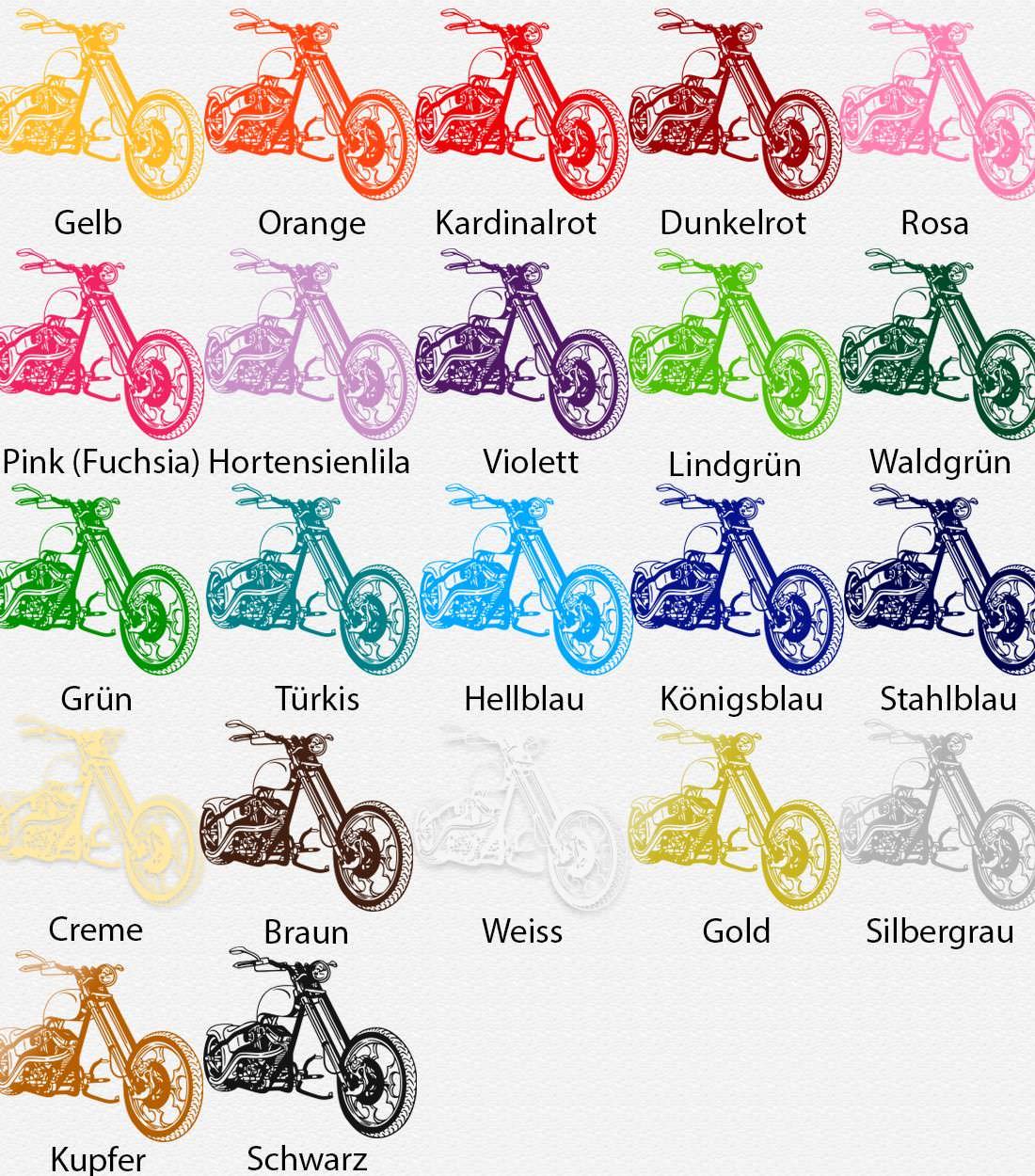 Wandtattoo Chopper Motorrad Stylisches Bike in dynamischer Schrägsicht - Sunnywall - Individualität trifft Design