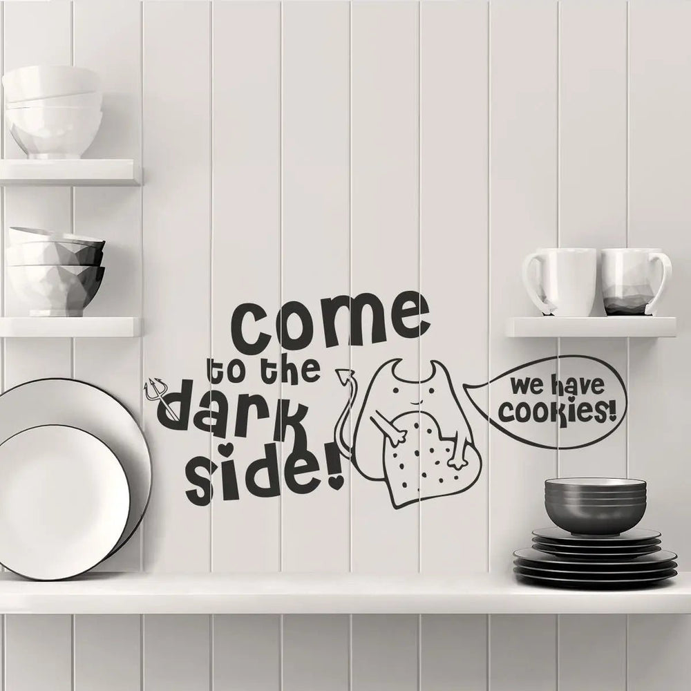 Wandtattoo Come to the Dark Side – We Have Cookies | Lustiger Wandaufkleber für Sci-Fi- & Geek-Fans - Sunnywall - Individualität trifft Design