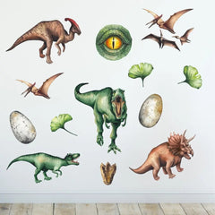 Wandtattoo Dinosaurier Kinderzimmer – Realistische Dino Wandaufkleber Set - Sunnywall - Individualität trifft Design