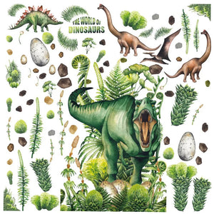 Wandtattoo Dinosaurier Kinderzimmer – Realistisches T-Rex Aufkleberset in kräftigen Farben - Sunnywall - Individualität trifft Design