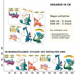 Wandtattoo Drachen Kinderzimmer – Magische Drachen Wandsticker für Kinder - Sunnywall - Individualität trifft Design