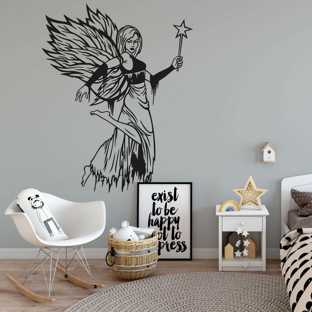 Wandtattoo Dunkle Fee – Magische Wanddeko für Jugendzimmer & Mädchenzimmer - Sunnywall - Individualität trifft Design