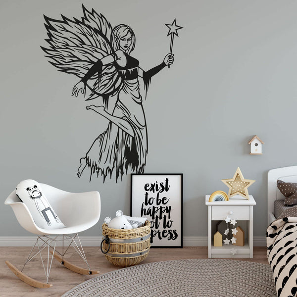 Wandtattoo Dunkle Fee – Magische Wanddeko für Jugendzimmer & Mädchenzimmer - Sunnywall - Individualität trifft Design