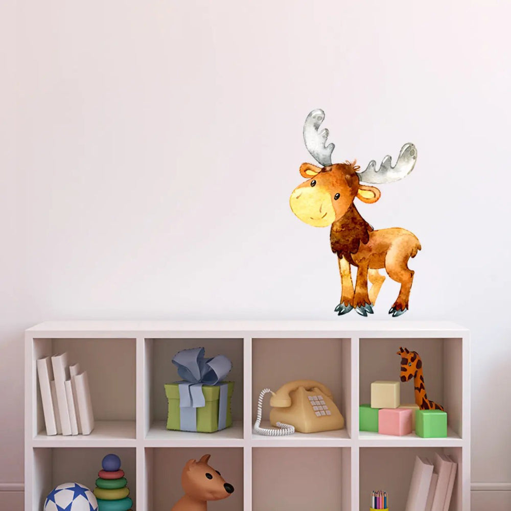 Wandtattoo Elch Kinderzimmer – Niedlicher Waldbewohner als Wandaufkleber - Sunnywall - Individualität trifft Design