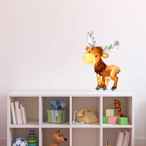 Wandtattoo Elch Kinderzimmer – Niedlicher Waldbewohner als Wandaufkleber - Sunnywall - Individualität trifft Design
