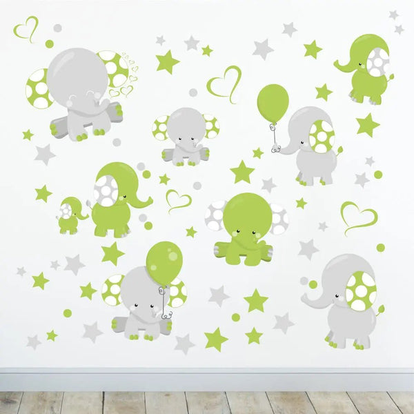 Wandtattoo Elefant Babyzimmer – Süßes Elefanten Motiv Sticker Set - Sunnywall - Individualität trifft Design