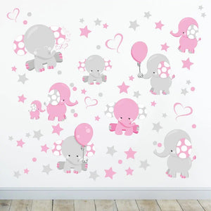 Wandtattoo Elefant Babyzimmer – Süßes Elefanten Motiv Sticker Set - Sunnywall - Individualität trifft Design