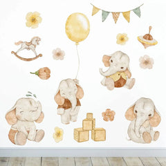 Wandtattoo Elefanten Kinderzimmer Wandaufkleber Set - Sunnywall - Individualität trifft Design