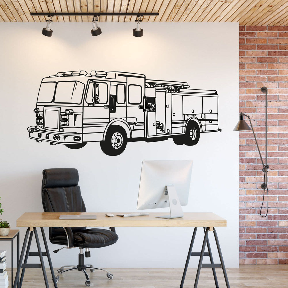 Wandtattoo Feuerwehr Fahrzeug – Realistisches Einsatzfahrzeug als Wandmotiv - Sunnywall - Individualität trifft Design