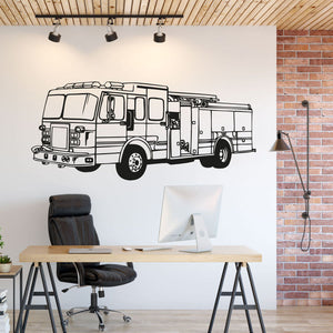 Wandtattoo Feuerwehr Fahrzeug – Realistisches Einsatzfahrzeug als Wandmotiv - Sunnywall - Individualität trifft Design