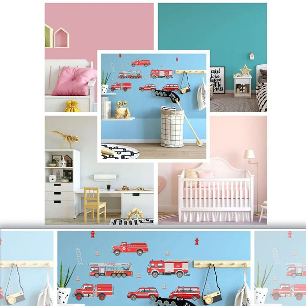 Wandtattoo Feuerwehr Fahrzeuge Kinderzimmer Wandaufkleber Set – Löschfahrzeuge & Rettungswagen - Sunnywall - Individualität trifft Design