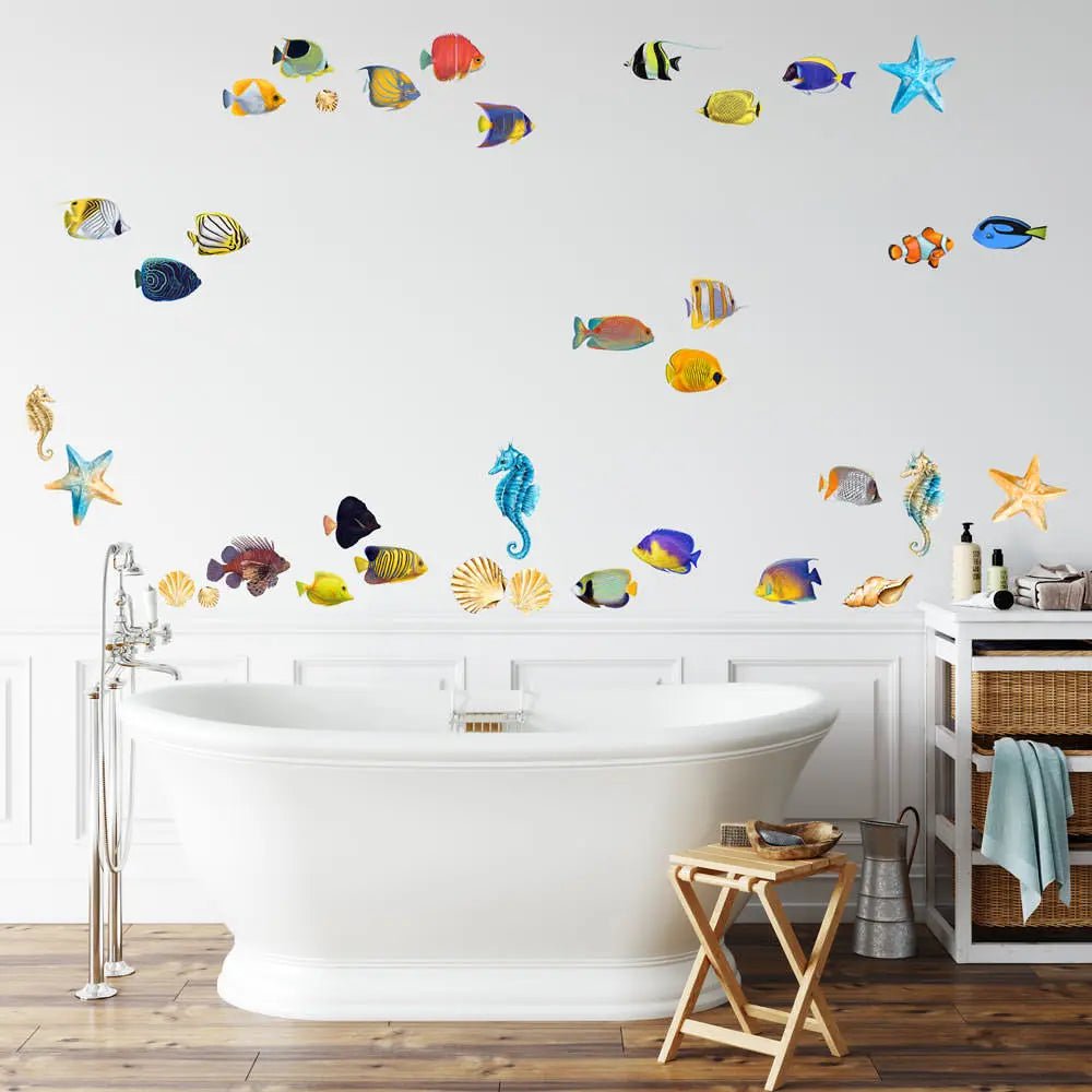 Wandtattoo Fische Unterwasserwelt Set - 36 Fliesenaufkleber - Sunnywall - Individualität trifft Design
