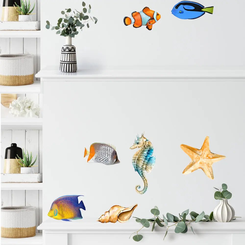 Wandtattoo Fische Unterwasserwelt Set - 36 Fliesenaufkleber - Sunnywall - Individualität trifft Design