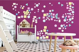 Wandtattoo Formen Kinderzimmer – bunte Kreise, Dreiecke & Linien zum Dekorieren - Sunnywall - Individualität trifft Design