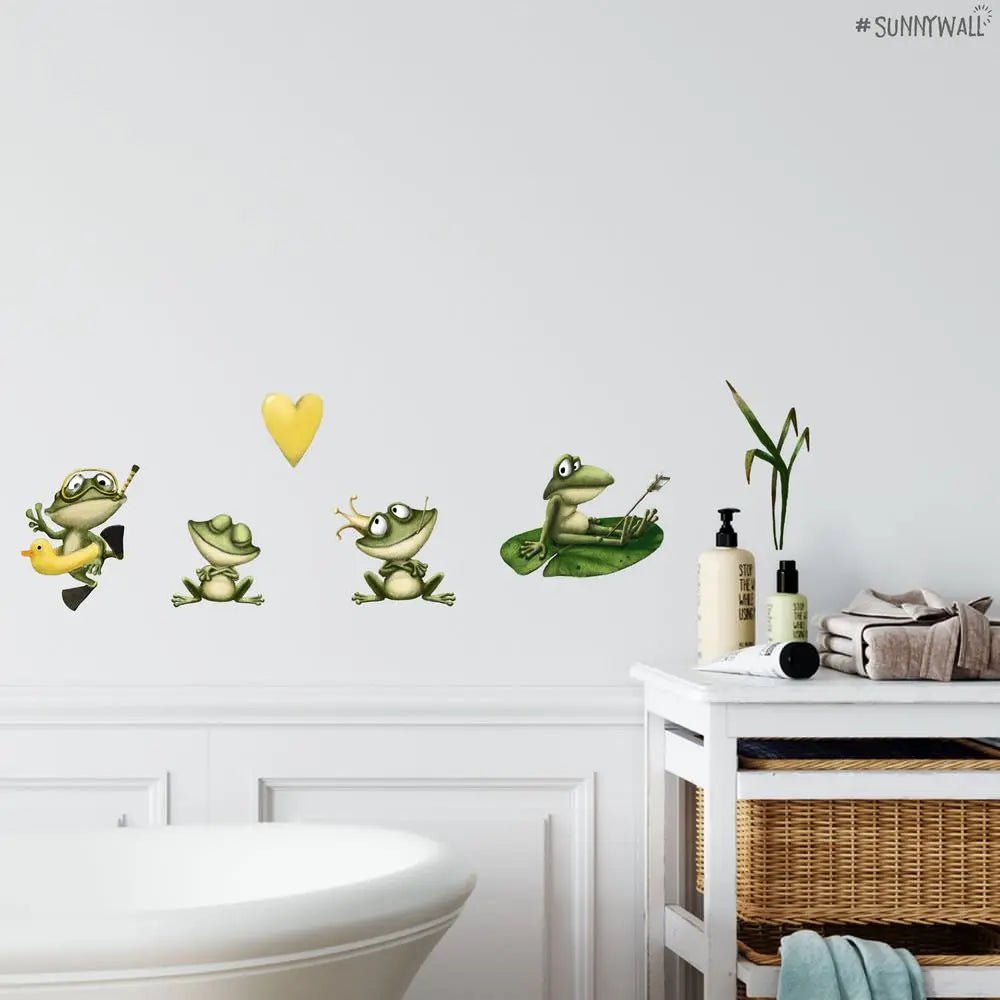 Wandtattoo Frosch Bad Wandaufkleber Sunnywall Sticker Set - Sunnywall - Individualität trifft Design