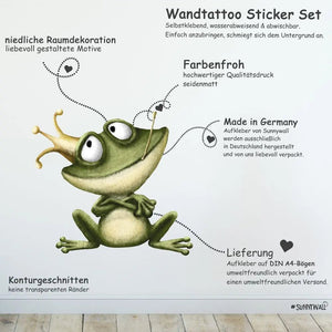 Wandtattoo Frosch Bad Wandaufkleber Sunnywall Sticker Set - Sunnywall - Individualität trifft Design