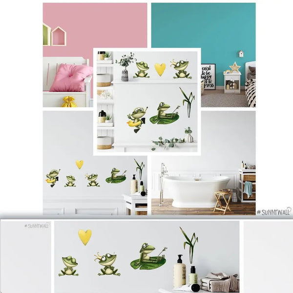 Wandtattoo Frosch Bad Wandaufkleber Sunnywall Sticker Set - Sunnywall - Individualität trifft Design