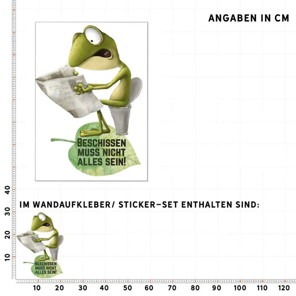 Wandtattoo Frosch WC Spruch Badezimmer Wandaufkleber Sunnywall Sticker Set - Sunnywall - Individualität trifft Design