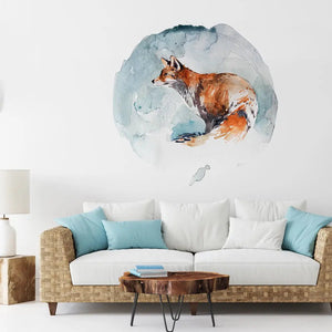 Wandtattoo Fuchs im Schnee - Rundmotiv - Sunnywall - Individualität trifft Design