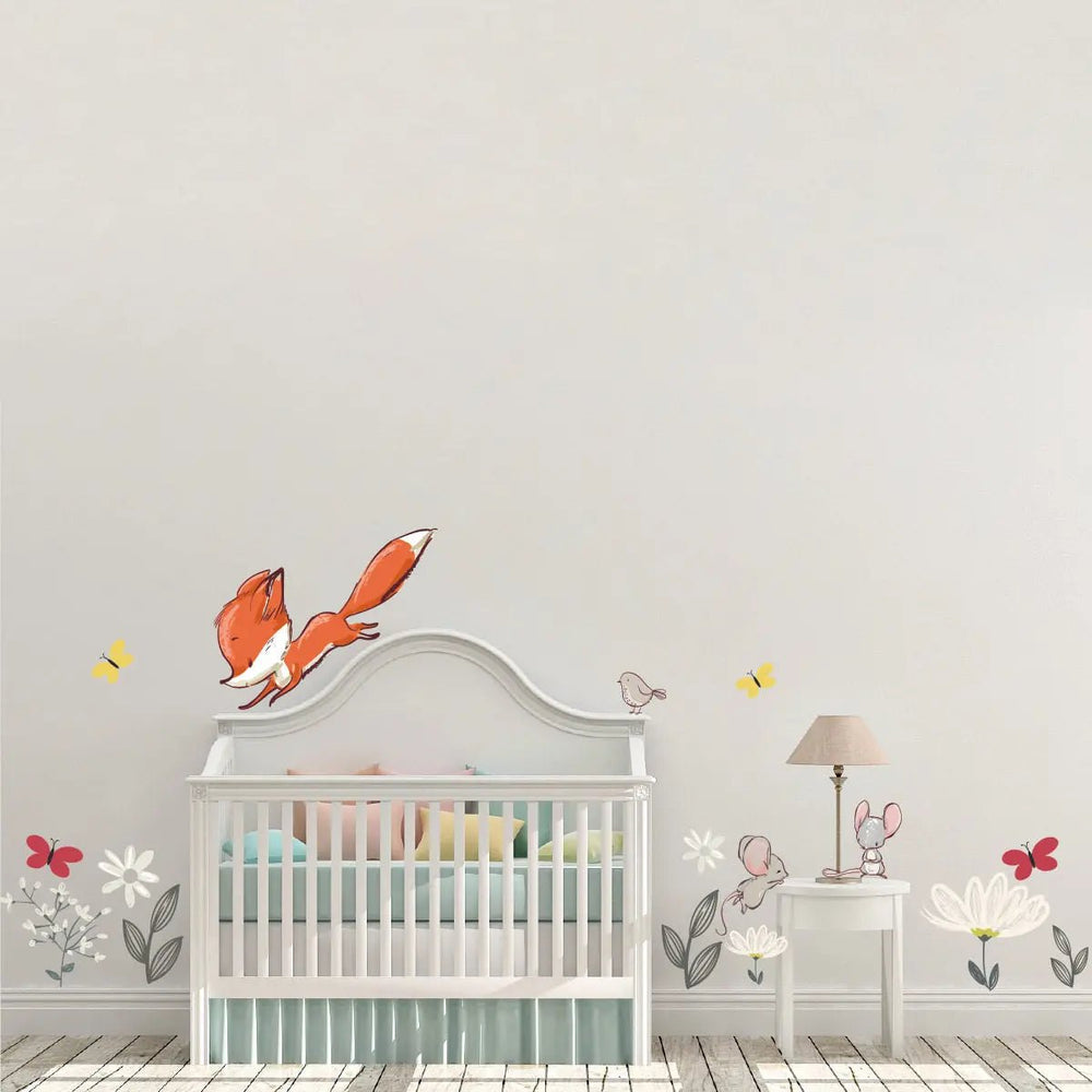 Wandtattoo Fuchs Maus – Zauberhaftes Tier-Set für Kinderzimmerwände - Sunnywall - Individualität trifft Design