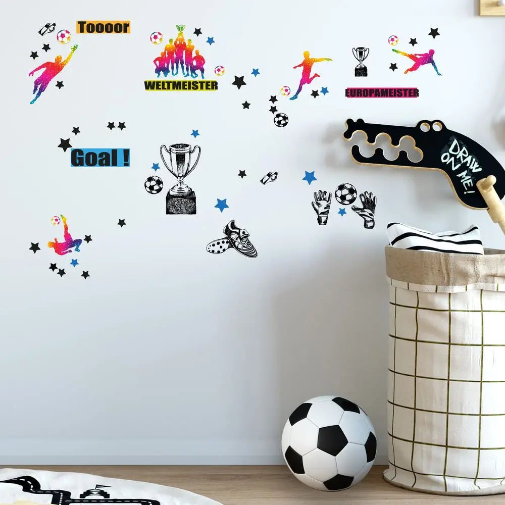 Wandtattoo Fussball Spieler Kinderzimmer Wandaufkleber Set - Sunnywall - Individualität trifft Design