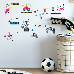 Wandtattoo Fussball Spieler Kinderzimmer Wandaufkleber Set - Sunnywall - Individualität trifft Design