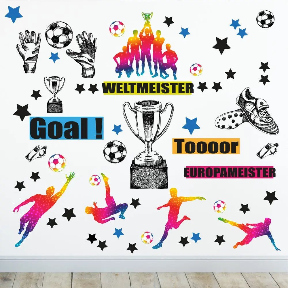 Wandtattoo Fussball Spieler Kinderzimmer Wandaufkleber Set - Sunnywall - Individualität trifft Design