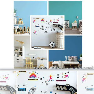 Wandtattoo Fussball Spieler Kinderzimmer Wandaufkleber Set - Sunnywall - Individualität trifft Design