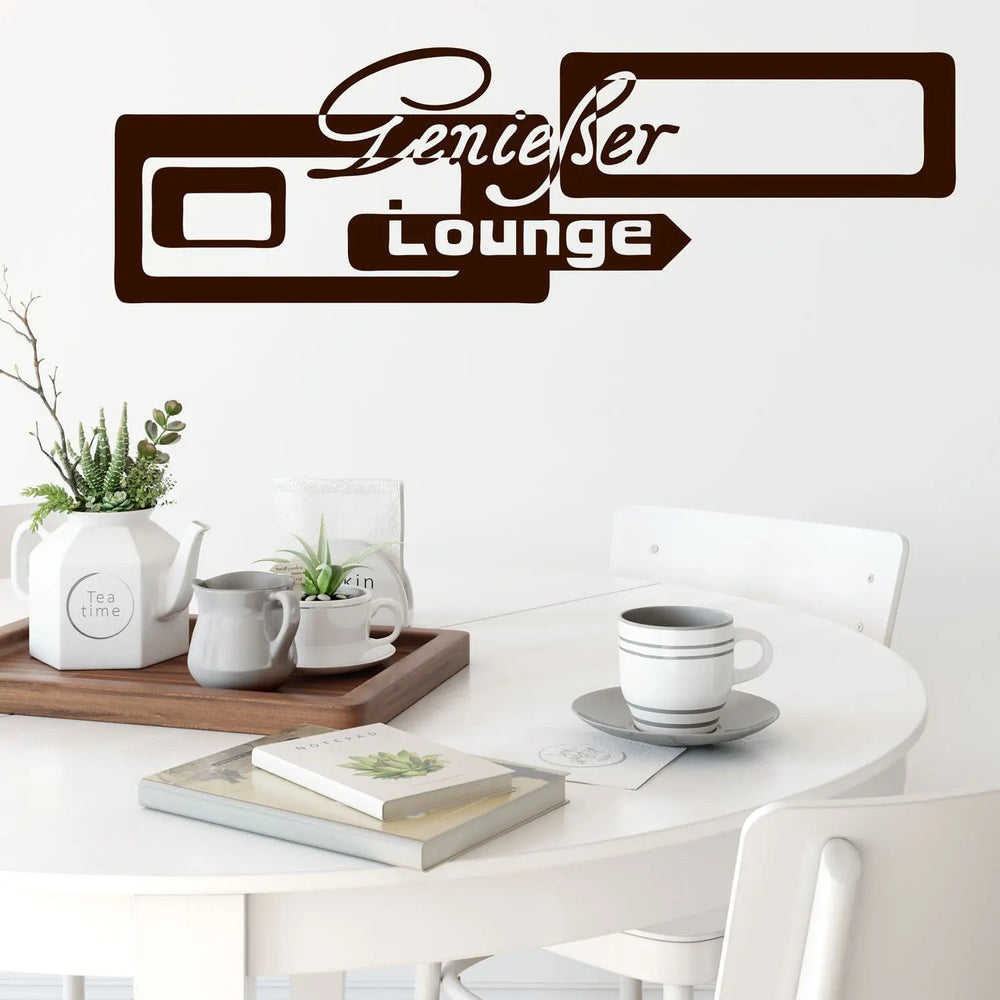 Wandtattoo Genießerlounge – Stilvoller Schriftzug für Ihre Genuss-Ecke - Sunnywall - Individualität trifft Design