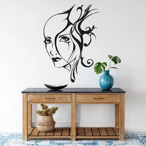 Wandtattoo Gesicht Lineart Frau Modernes Design für Wohnzimmer - Sunnywall - Individualität trifft Design