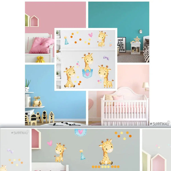 Wandtattoo Giraffe Kinderzimmer Wandaufkleber Sunnywall Sticker Set - Sunnywall - Individualität trifft Design