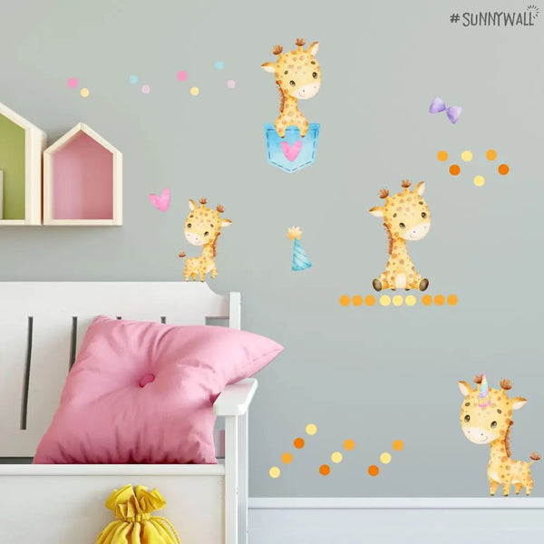 Wandtattoo Giraffe Kinderzimmer Wandaufkleber Sunnywall Sticker Set - Sunnywall - Individualität trifft Design