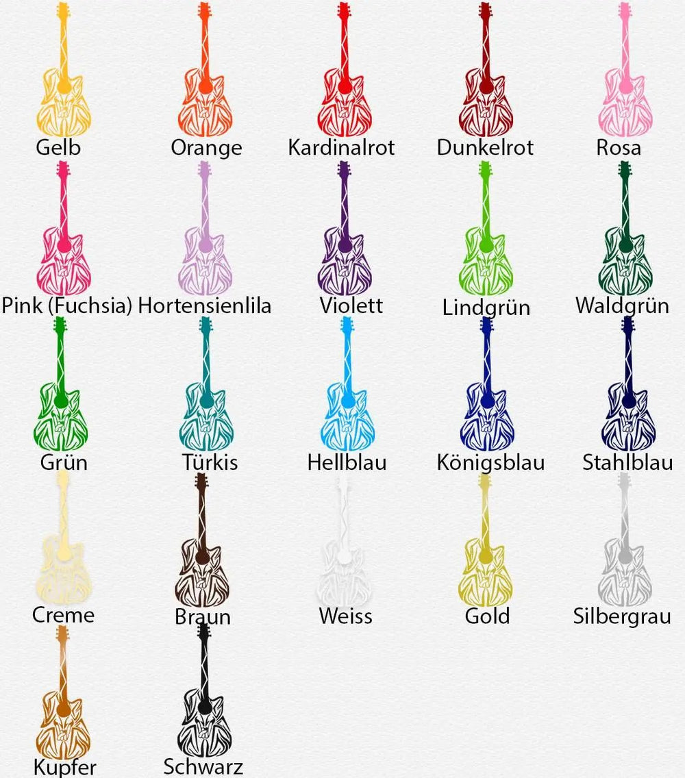 Wandtattoo Gitarre – Musik Wandsticker mit Noten für Wohnzimmer & Musikzimmer - Sunnywall - Individualität trifft Design