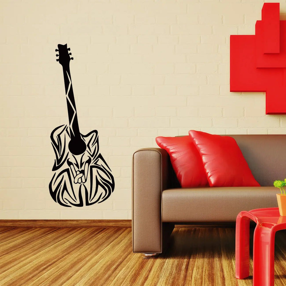 Wandtattoo Gitarre – Musik Wandsticker mit Noten für Wohnzimmer & Musikzimmer - Sunnywall - Individualität trifft Design